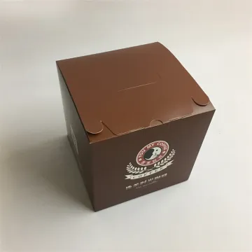Auto-matic Lock Flat Packed Art Paper Color Box Cupcake Packaging Box