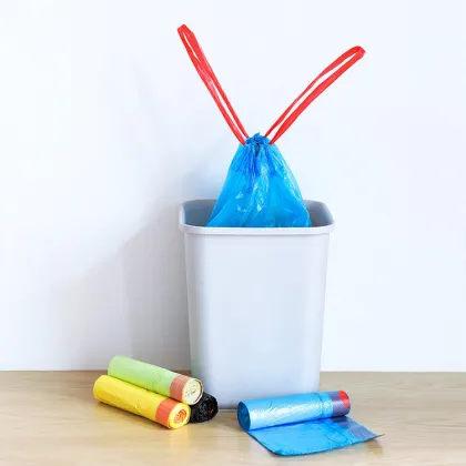 Recycled High-Strength PE Plastic Tall Kitchen Drawstring Trash Bags