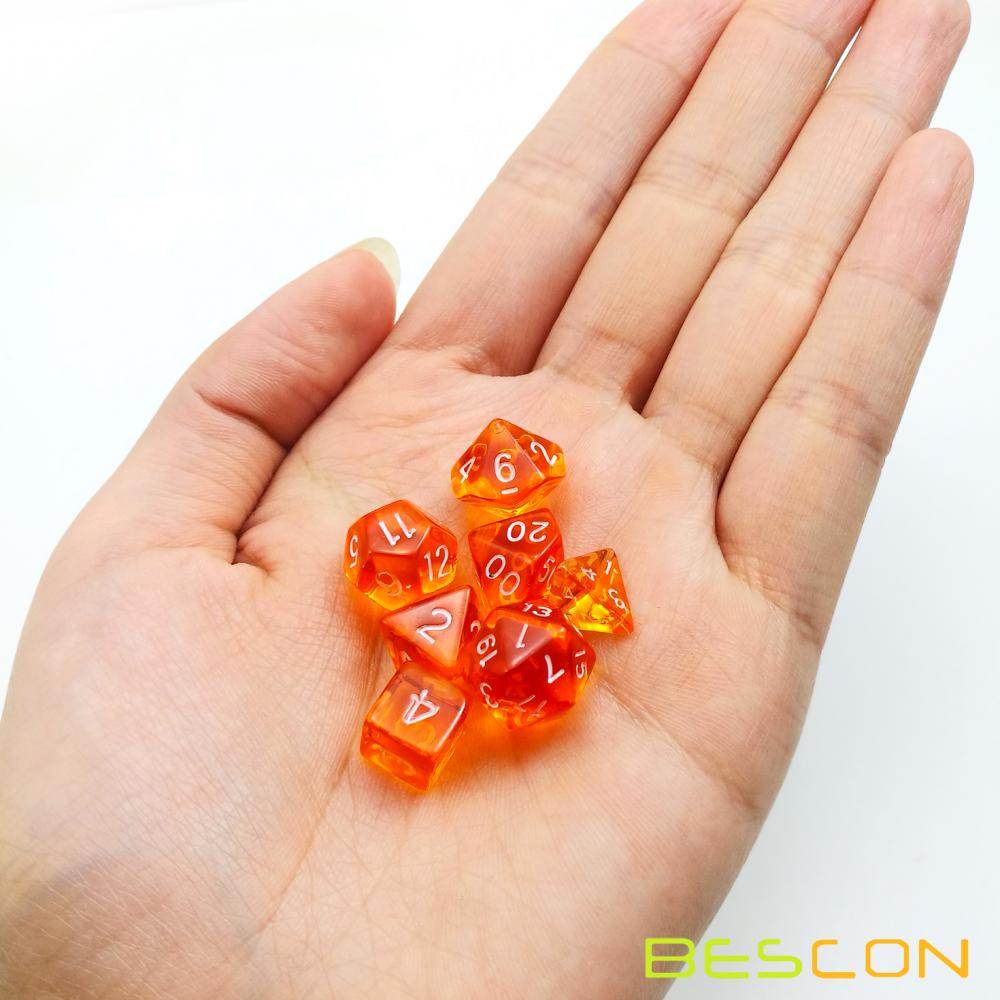 Gem Orange Polyhedral Rpg Mini Dice 3