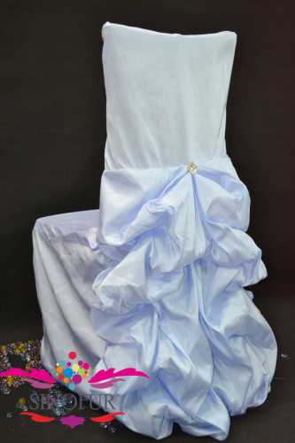 Baby blue/round back/banquet chair cover for sale