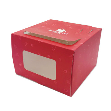 Window red paper coated paper gift box