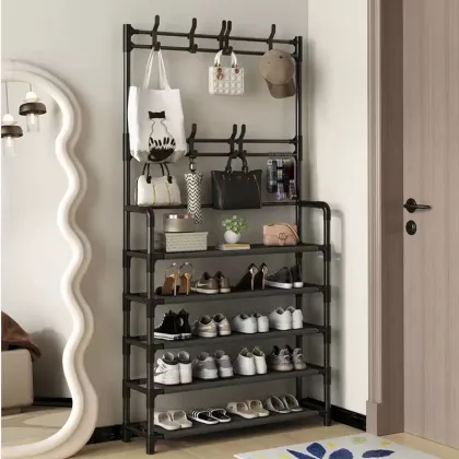 Multi-Layer Shoe & Coat Rack for Home