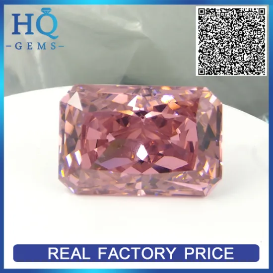 Wuzhou manufacturer pink princess cut AAAAAA grade synthetic CZ loose colored stone