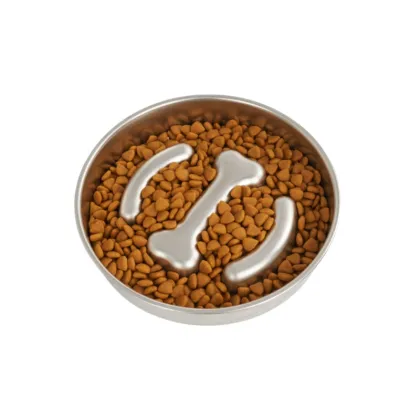 Stainless Steel Anti-Choking Slow Food Bowl for Pets