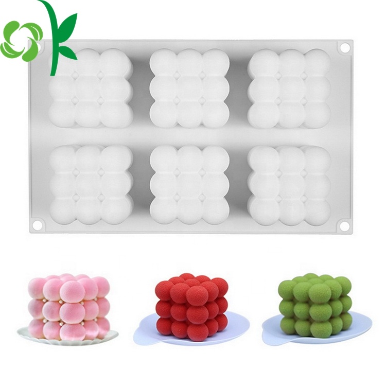 6 Cavity Cube Silicone Mousse Cake Mold