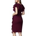 Women's Ruffled Sleeves VNeck Midi Dresses