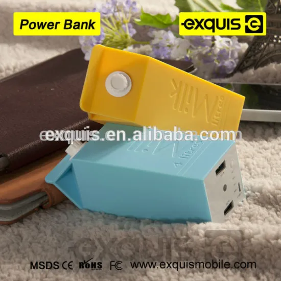 Exquis 2015 cute big milk box power bank 10400mAh for Samsung iphone and smart electric products