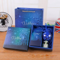 Vela de caja de regalo plegable azul impresa personalizada