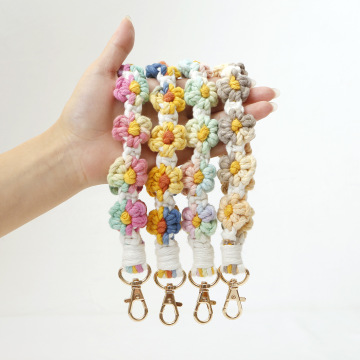 2024 Bohemian Flower Daisy Wristband Keychain - Προσαρμοσμένο χειροποίητο πλεκτό μπρελόκ