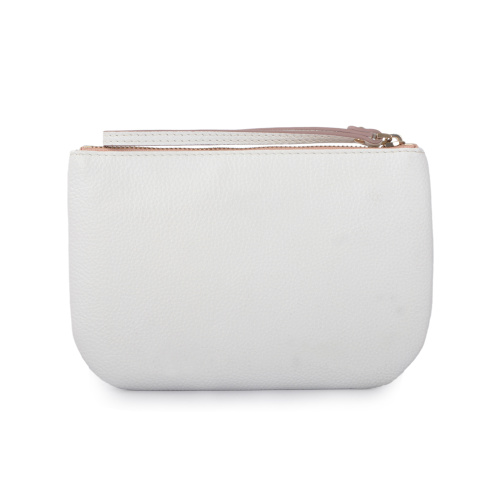 100% echtes Leder Frau niedlich Reißverschluss Clutch Bag