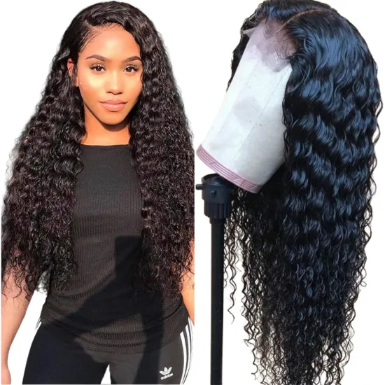 Cheap Mink Brazilian Cuticle Aligned  Pre Plucked Deep Wave 4X4 Lace Closure Wigs Human Virgin Unprocessed Hair for black women
