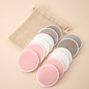 ECO-Friendly Bamboo Terry Reusable Makeup Remover Pads with Mesh Pouch