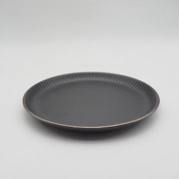 Conjunto mais popular de utensílios em cores preto e dourado, conjunto de utensílios de mesa de grés