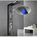 Venta caliente 304 pantalla de temperatura de acero inoxidable LED cabezales de ducha de lluvia paneles de ducha termostáticos de masaje