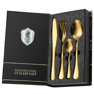 Black 24-Piece Stainless Steel Flatware Set: Ideal for Hotels, Weddings, and Daily Use