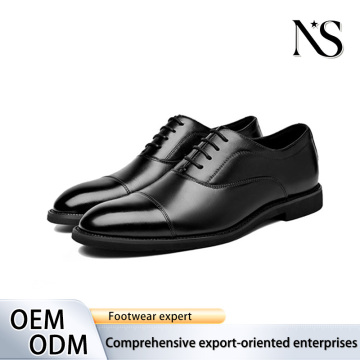 Couro preto de grão superior masculino três