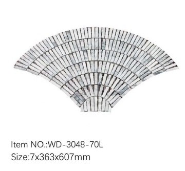 Carrara White Marble Fan Shape Mosaic at Competitive Prices