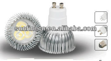 GU10 Alluminum 3W LED lamp cup in LED spotlights