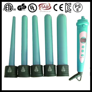 2015 PRO Ceramic Interchangeable Barrels 5 Pcs Curler Wand Clipless curling iron