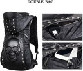 3D στερεοφωνικό κρανίο Backpack πριτσίνι punk backpack black metal