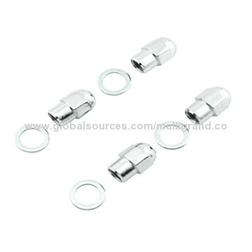 Chrome plated steel lug nuts, 1.4375-inch overall length