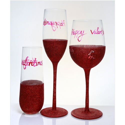 Champagne Glasses glitter wine glasses set for Valentine's Day Factory