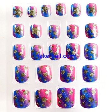 3d Artificial Fingers Fake Nails French Natural With Glitter Full Cover