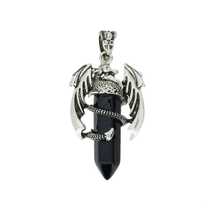 High-Quality Black Obsidian Necklace: Unique Multi-Shaped Pendant Jewelry Accessory