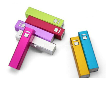 Aluminum Alloy USB Charger Portable Cell Phone Charger Colorful Lipstick 2600mAh Power Bank