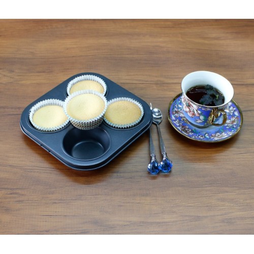 Non-stick bakeware carbon steel 4 cup muffin pan