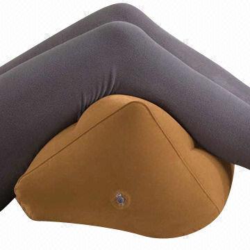 Inflatable Leg Wedge Pillow, Made of Flocked PVC and PVC