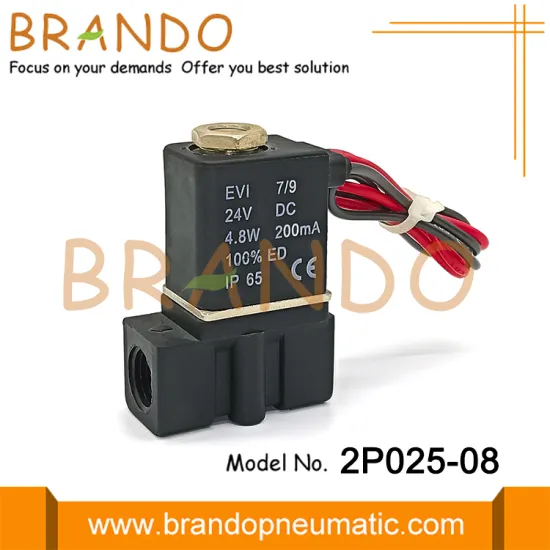 2P025-08 1/4'' Plastic Solenoid Valve For Water Air Oil DC24V