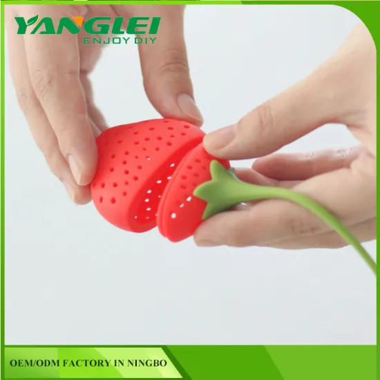 Strawberry Silicone Loose Tea Leaf Strainer Herbal Spice Infuser Filter Diffuser