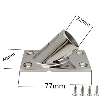 Stainless Steel Boat Accessories welding Rectangular Base 45 degree Marine Boat Hand Rail Fitting