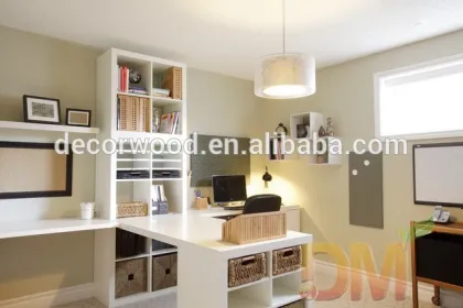 New European style white home office furniture shelves