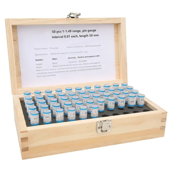 Customized Wholesale Solid Wood Pin Gauge Box Storage with 13MM Aperture