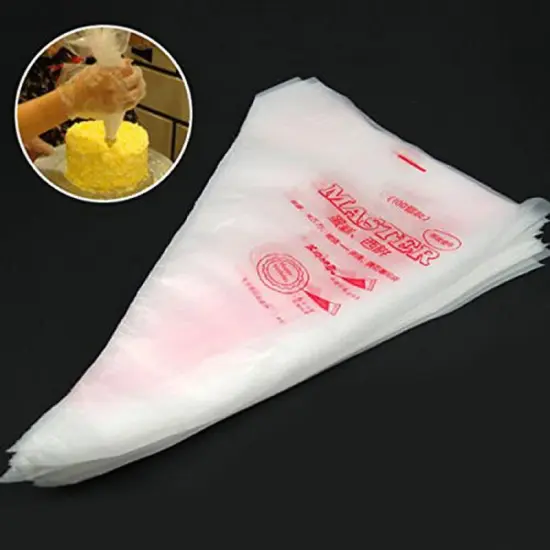 100PCs/set Disposable Pastry Bags Cake Decoration Kitchen Icing Food Preparation Bags Cup Cake Piping Tools For Baking