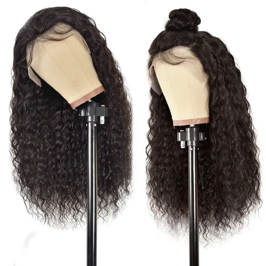 Hanfan 13X4 HD Undetected Transparent Swiss Lace Front Wig Brazilian Water Wave Raw Human Hair Wigs Pre plucked With Baby Hair
