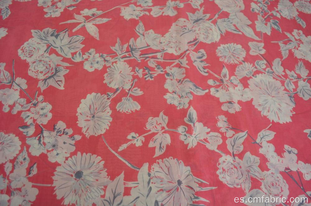 Tela estampada de césped de algodón de seda tejida para Ladydress