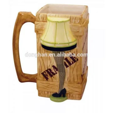 High quality promotion ceramic sequare beer mug with low price