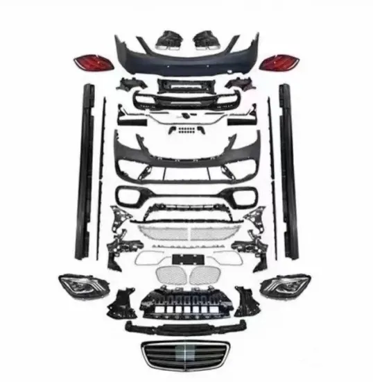 Car Bumper Kit for Mercedes-Benz S-Class W222 (2014+) - Front & Rear with Grille, Headlights, Taillights, Rear Diffuser