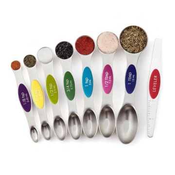 Magnetic Stackable Measuring Spoons Set with Precise Markings for Liquid & Dry Measurements