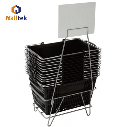Metal Basket Holder for Retail Store Shopping Baskets