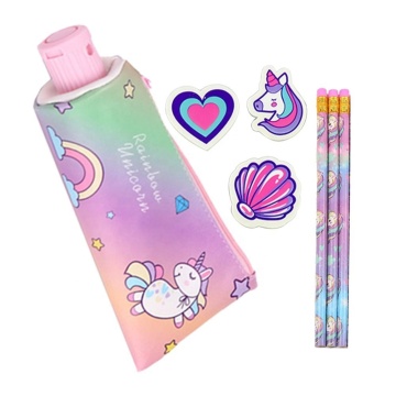 Unicornio Pen set con estuche: la herramienta de escritura de unicornio de arco iris perfecta para niñas