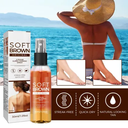 Dark Deep Self-Tanning Mousse: Premium Sun Tanning Foam and Tanning Spray for a Natural Tan