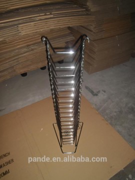 Commercial kitchen stainless steel or chrome plated pizza rack