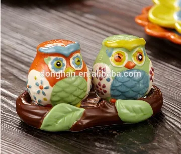 best selling items promotional ceramic owl shaped pepper shaker,