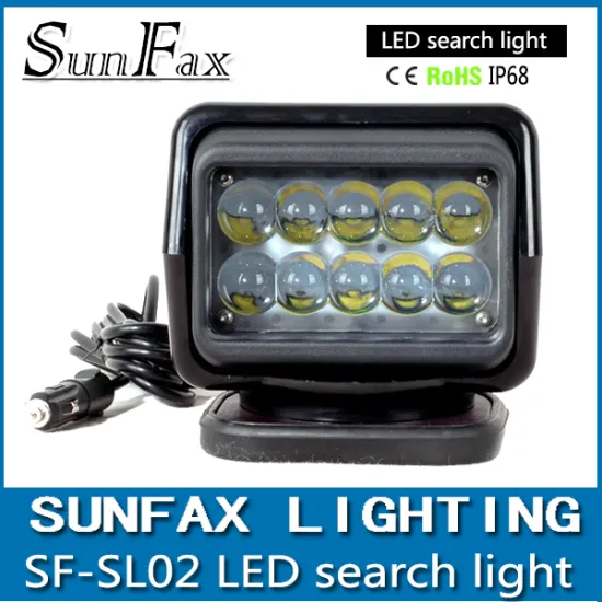360 rotating search light with remote control 7inch 50w C REE led search light rotating search light