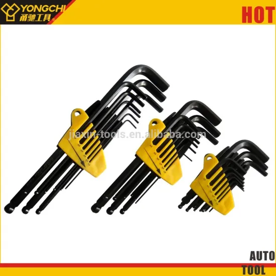 9pcs L type black color ball head hex key wrench set