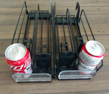 Width Adjustable Spring Loaded Shelf Pusher System for Bottled Drinks